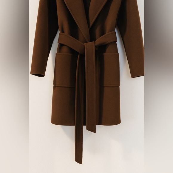 *SOLD* My Little Mushroom Biu | Chocolate Brown Wool Wrap Coat | Size M - Picture 4 of 8
